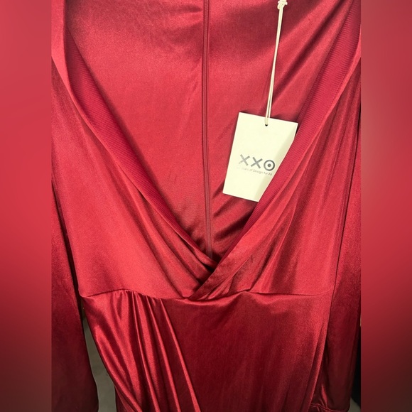 Women’s NWT Altuzarra Target Red Designer Polyester Wrap Dress Size Medium Flaw - Picture 6 of 7